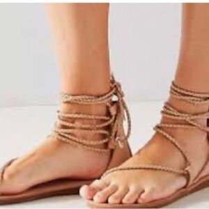 #232 JEFFERY CAMPBELL suede ankle lace sandals